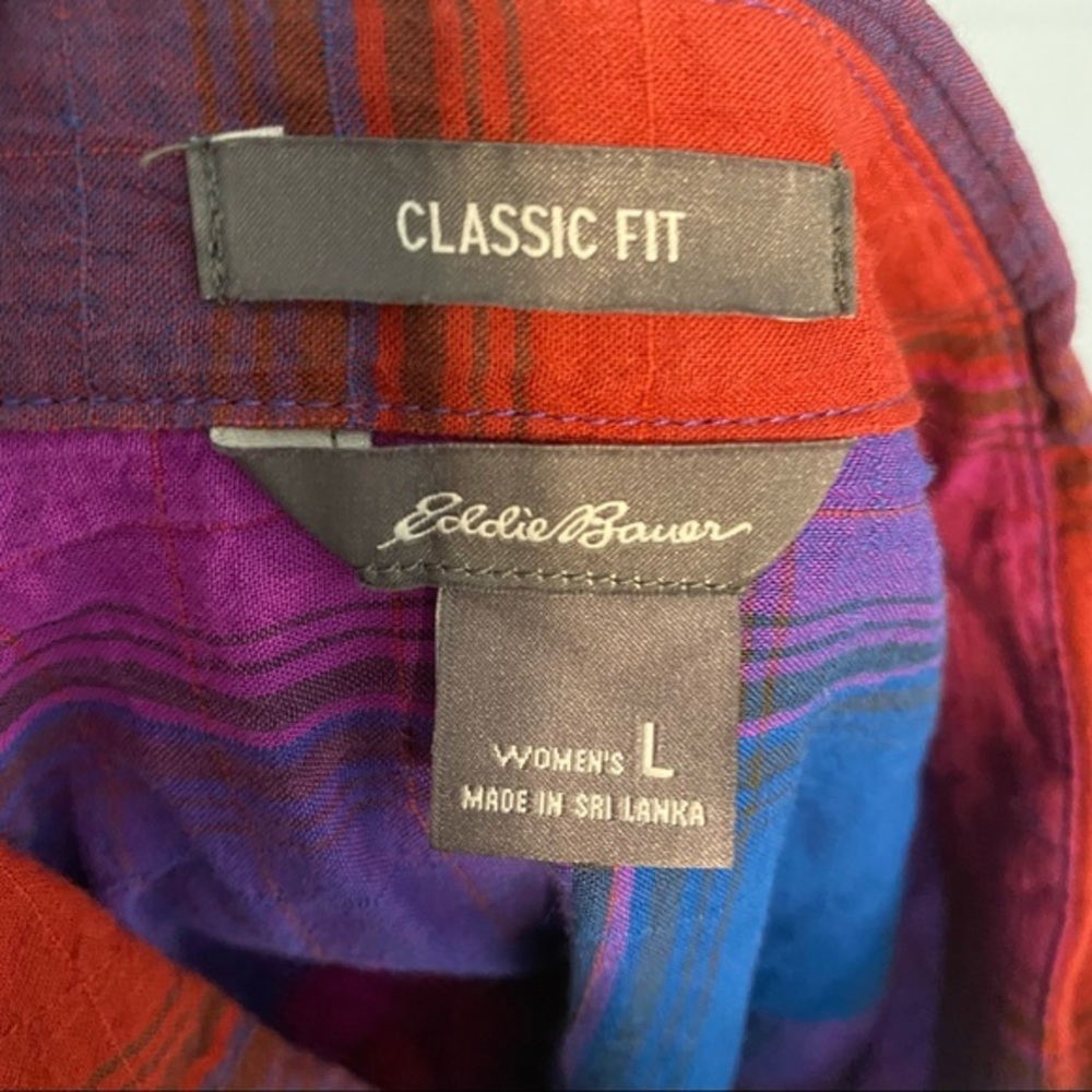EDDIE BAUER classic fit plaid long sleeve shirt - Picture 4 of 5
